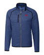 Dayton Flyers Cutter & Buck Mainsail Sweater-Knit Mens Full Zip Jacket Tour Blue Heather Mannequin