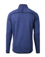 Dayton Flyers Cutter & Buck Mainsail Sweater-Knit Mens Full Zip Jacket Tour Blue Heather Mannequin Back
