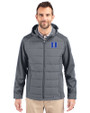Duke Blue Devils Cutter & Buck Evoke Hybrid Eco Softshell Recycled Full Zip Mens Big & Tall Hooded Jacket Elemental Grey Front