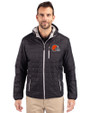 Cleveland Browns Cutter & Buck Rainier Primaloft Eco Mens Full Zip Hooded Jacket Black Front