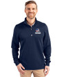 Cleveland Browns Americana Cutter & Buck Traverse Stretch Eco Quarter Zip Mens Big and Tall Pullover Liberty Navy Front