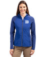 Duke Blue Devils Cutter & Buck Adapt Eco Knit Hybrid Recycled Womens Full Zip Jacket Tour Blue Front
