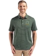 Notre Dame Fighting Irish Alumni - Cutter & Buck Forge Recycled Fine Line Stripe Four-Way Stretch Mens Polo Hunter/White Front