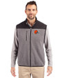 Cleveland Browns Cutter & Buck Cascade Eco Fleece Mens Vest Elemental Grey/Black Front