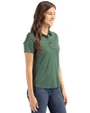 Notre Dame Fighting Irish Alumni - Cutter & Buck Coastline Recycled Double Peached Womens Polo Hunter Green Side