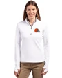 Cleveland Browns Cutter & Buck Traverse Stretch Eco Quarter Zip Womens Pullover White Front