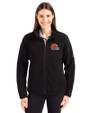Cleveland Browns Cutter & Buck Cascade Eco Fleece Womens Full Zip Jacket Black Front