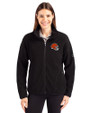 Cleveland Browns Helmet Cutter & Buck Cascade Eco Fleece Womens Full Zip Jacket Black Front
