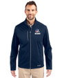 Cleveland Browns Americana Cutter & Buck Evoke Softshell Recycled Full Zip Mens Jacket Navy Blue Front