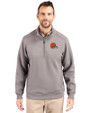 Cleveland Browns Cutter & Buck Roam Epic Versatility Recycled Quarter Zip Mens Pullover Elemental Grey Front