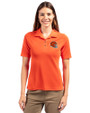 Cleveland Browns Helmet Cutter & Buck Virtue Eco Pique Recycled Womens Polo College Orange Front