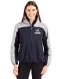 Cleveland Browns Americana Cutter & Buck Charter Recycled Packable Womens Half Zip Anorak Jacket Navy Blue/Polished Front