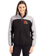 Cleveland Browns Cutter & Buck Charter Eco Recycled Womens Anorak Jacket Black/Polished Front