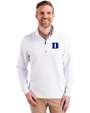 Duke Blue Devils Cutter & Buck Traverse Stretch Eco Quarter Zip Mens Pullover White Front