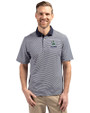 Notre Dame Fighting Irish Alumni - Cutter & Buck Virtue Eco Pique Micro Stripe Recycled Mens Polo Navy Blue/White Front