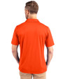 Cleveland Browns Helmet Cutter & Buck Prospect Eco Textured Stretch Recycled Mens Short Sleeve Polo College Orange Back