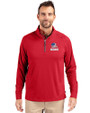 Cleveland Browns Americana Cutter & Buck Adapt Eco Knit Stretch Recycled Mens Quarter Zip Pullover Red Front