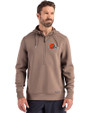 Cleveland Browns Cutter & Buck Roam Epic Versatility Half Zip Recycled Mens Hooded Pullover Mushroom Front