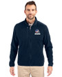 Cleveland Browns Americana Cutter & Buck Cascade Eco Sherpa Mens Big & Tall Fleece Jacket Navy Blue Front