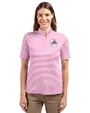Cleveland Browns Monochromatic Cutter & Buck Virtue Recycled Stripe Featherlight Pique Womens Half Zip Gelato Fuchsia Front
