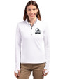 Cleveland Browns Mono Cutter & Buck Traverse Stretch Eco Quarter Zip Womens Pullover White Front