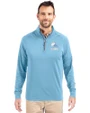Cleveland Browns Mono Cutter & Buck Adapt Eco Knit Stretch Recycled Mens Quarter Zip Pullover Atlas Light Blue Front