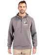 Cleveland Browns Mono Cutter & Buck Roam Epic Versatility Half Zip Recycled Mens Hooded Pullover Elemental Grey Front