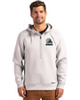 Cleveland Browns Monochromatic Cutter & Buck Roam Recycled Buttery-Soft Knit Mens Half Zip Hooded Pullover Solitaire Front