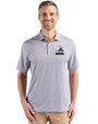 Cleveland Browns Monochromatic Cutter & Buck Pike Recycled Diamond Dot Print Mens Big & Tall Polo Black Front