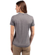 Sacramento River Cats Cutter & Buck Forge Eco Heathered Stretch Womens Blade Top Charcoal Heather Back