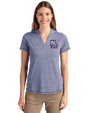 New Hampshire Fisher Cats Cutter & Buck Forge Eco Heathered Stretch Womens Blade Top Indigo Heather Front