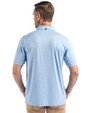 Delaware State Hornets Cutter & Buck Forge Epic Confidence Fine Line Stripe Stretch Recycled Mens Polo Atlas/White Back