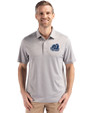 Old Dominion Monarchs College Vault - Cutter & Buck Forge Epic Confidence Fine Line Stripe Stretch Recycled Mens Polo Polished/White Front