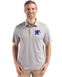 Memphis Tigers Cutter & Buck Forge Epic Confidence Fine Line Stripe Stretch Recycled Mens Polo Polished/White Front