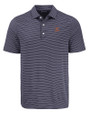 Texas Longhorns Alumni Cutter & Buck Forge Epic Confidence Fine Line Stripe Stretch Recycled Mens Polo Navy Blue/White Mannequin