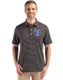 Air Force Falcons College Vault Cutter & Buck Forge Epic Confidence Fine Line Stripe Stretch Recycled Mens Polo Black/White Front