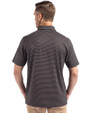 Tuskegee Golden Tigers Cutter & Buck Forge Epic Confidence Fine Line Stripe Stretch Recycled Mens Polo Black/White Back