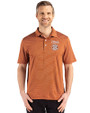 Texas Longhorns SEC Cutter & Buck Forge Epic Confidence Fine Line Stripe Stretch Recycled Mens Polo Texas Orange/White Front