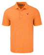 Virginia Tech Hokies College Vault Cutter & Buck Forge Epic Confidence Fine Line Stripe Stretch Recycled Mens Polo College Orange/White Mannequin
