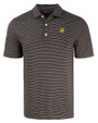 Baylor Sailor Bear College Vault Cutter & Buck Forge Eco Fine Line Stripe Stretch  Recycled Mens Polo BLWH_MANN_HG 