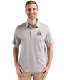 Northwestern Wildcats College Vault Cutter & Buck Forge Epic Confidence Fine Line Stripe Stretch Recycled Mens Polo Polished/White Front