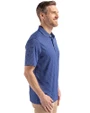 Boise State Broncos Cutter & Buck Forge Epic Confidence Fine Line Stripe Stretch Recycled Mens Polo Tour Blue/White Side