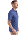 Omaha Storm Chasers Cutter & Buck Forge Epic Confidence Fine Line Stripe Stretch Recycled Mens Polo Tour Blue/White Side