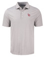 Louisville Bats Cutter & Buck Forge Eco Fine Line Stripe Stretch  Recycled Mens Polo POLWH_MANN_HG 1