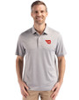 Dayton Flyers Cutter & Buck Forge Epic Confidence Fine Line Stripe Stretch Recycled Mens Polo Polished/White Front