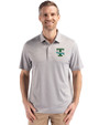 Tulane Green Wave College Vault Cutter & Buck Forge Epic Confidence Fine Line Stripe Stretch Recycled Mens Polo Polished/White Front
