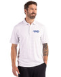 Montana State Bobcats College Vault Cutter & Buck Forge Epic Confidence Fine Line Stripe Stretch Recycled Mens Polo White/Polished Front