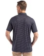 Howard Bison Cutter & Buck Forge Epic Confidence Fine Line Stripe Stretch Recycled Mens Polo Navy Blue/White Back