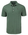 South Florida Bulls Swinging Rocky Cutter & Buck Forge Recycled Fine Line Stripe Four-Way Stretch Mens Polo Hunter/White Mannequin