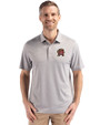 Maryland Terrapins Cutter & Buck Forge Epic Confidence Fine Line Stripe Stretch Recycled Mens Polo Polished/White Front